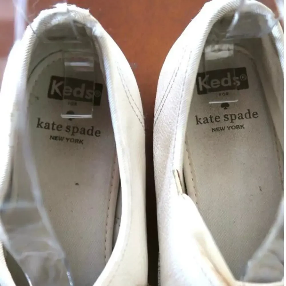 Keds Kate Spade Women’s White Leather Lace up Sneakers Woman’s Sz 9.5‎